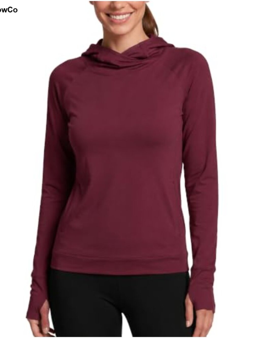 Zengjo Women's Lightweight Hoodie Long Sleeve Workout Top with Thumb Holes